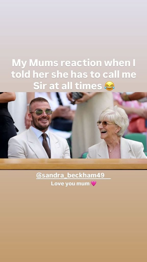 La reacción de la madre de David Beckham cuando le dice que tiene que llamarle Sir todo el tiempo
