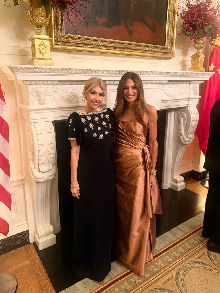 Jeanette Rubio con Allison Lutnick, esposa de Howard Lutnick, secretario de Comercio.