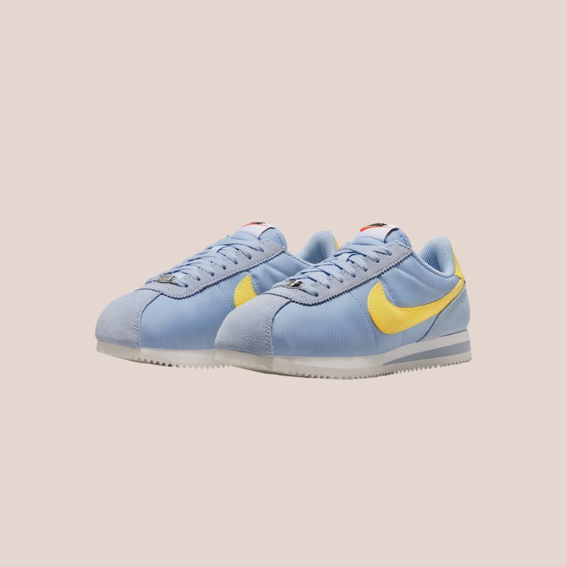 zapatillas nike cortez azul y amarillo