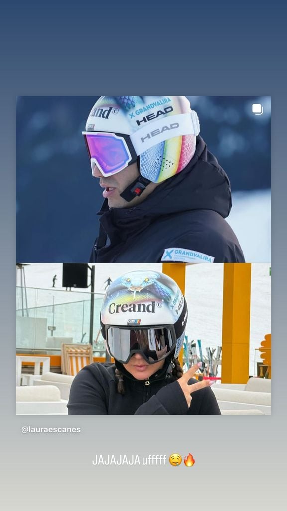 Laura Escanes con su novio Joan Verdú en la nieve