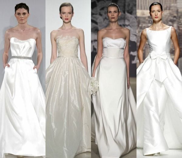 Vestidos de novia 2015 pertenecientes a las colecciones de Maggie Sottero, Amsale, Carolina Herrera y Rosa Clará.
