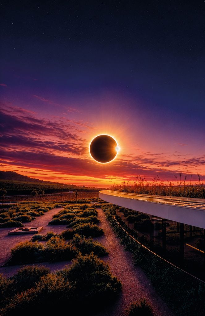 Eclipse sobre viñedos