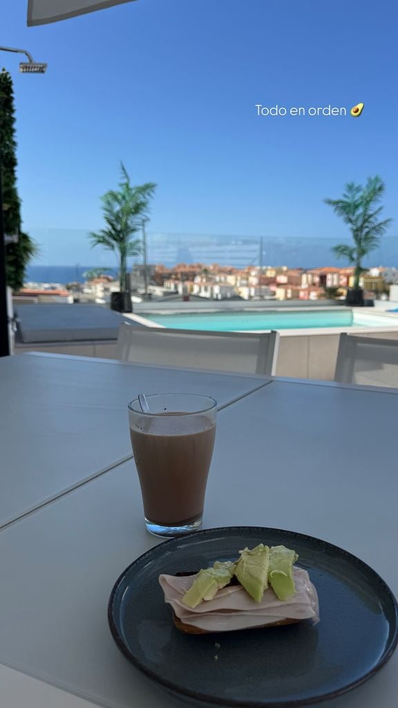Desayuno de Anabel Pantoja en su casa de Canarias 