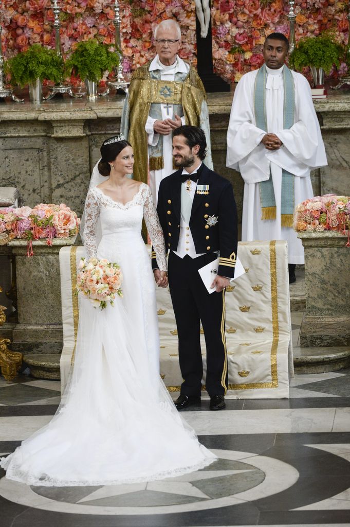 Vestido de novia Sofía de Suecia en su boda con príncipe Carlos Felipe 2015