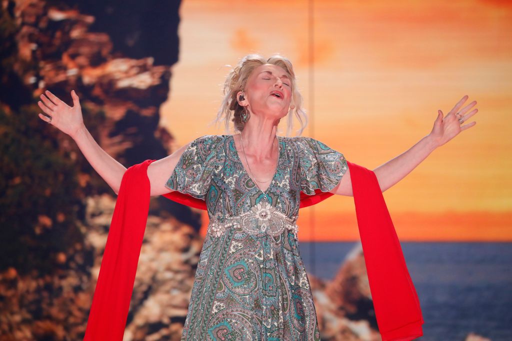 Cristina Castaño caracterizada como Meryl Street en 'Mamma mia'