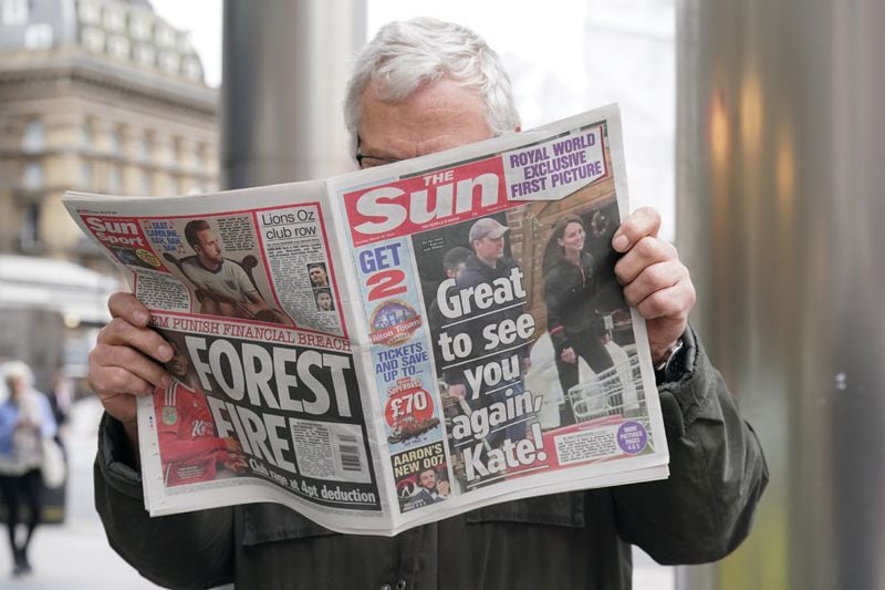 Portada del periódico 'The Sun' con la imagen de Kate Middleton 