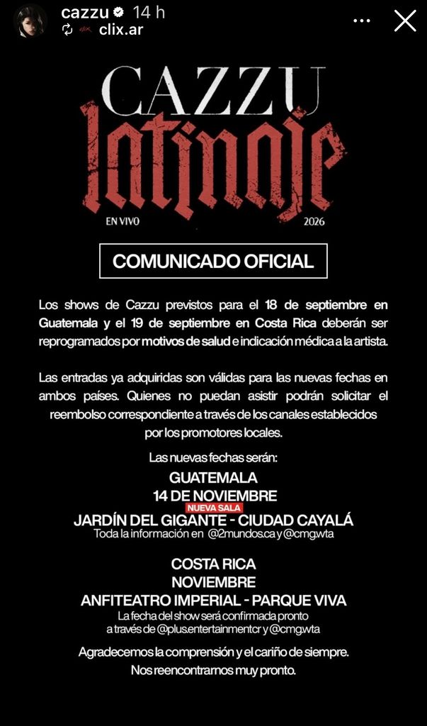 El comunicado oficial de Cazzu.