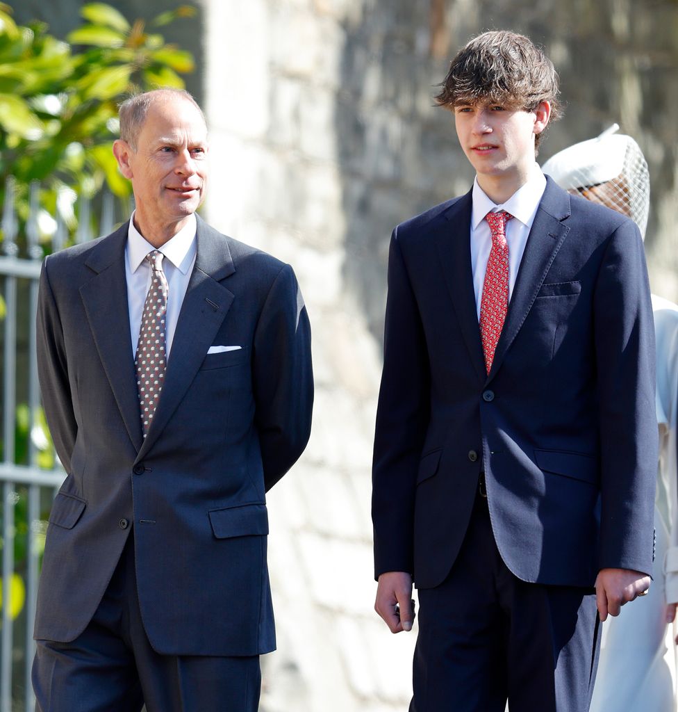 James, conde de Wessex, con su padre en la Semana Santa de 2025