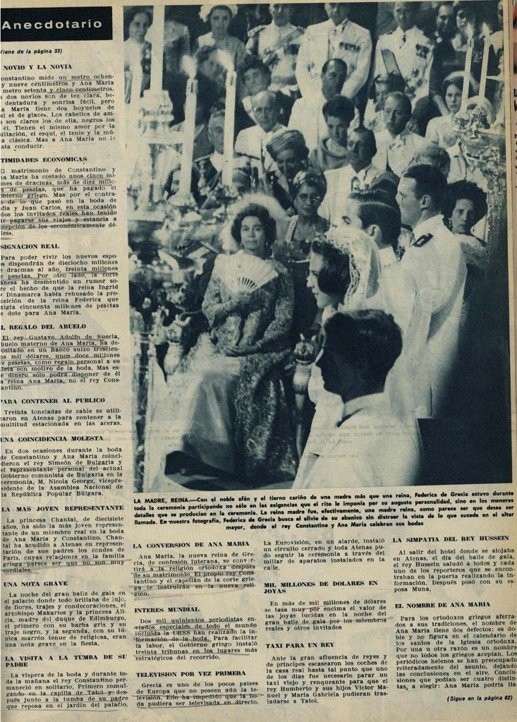 Boda Constantino de Grecia HOLA 1964