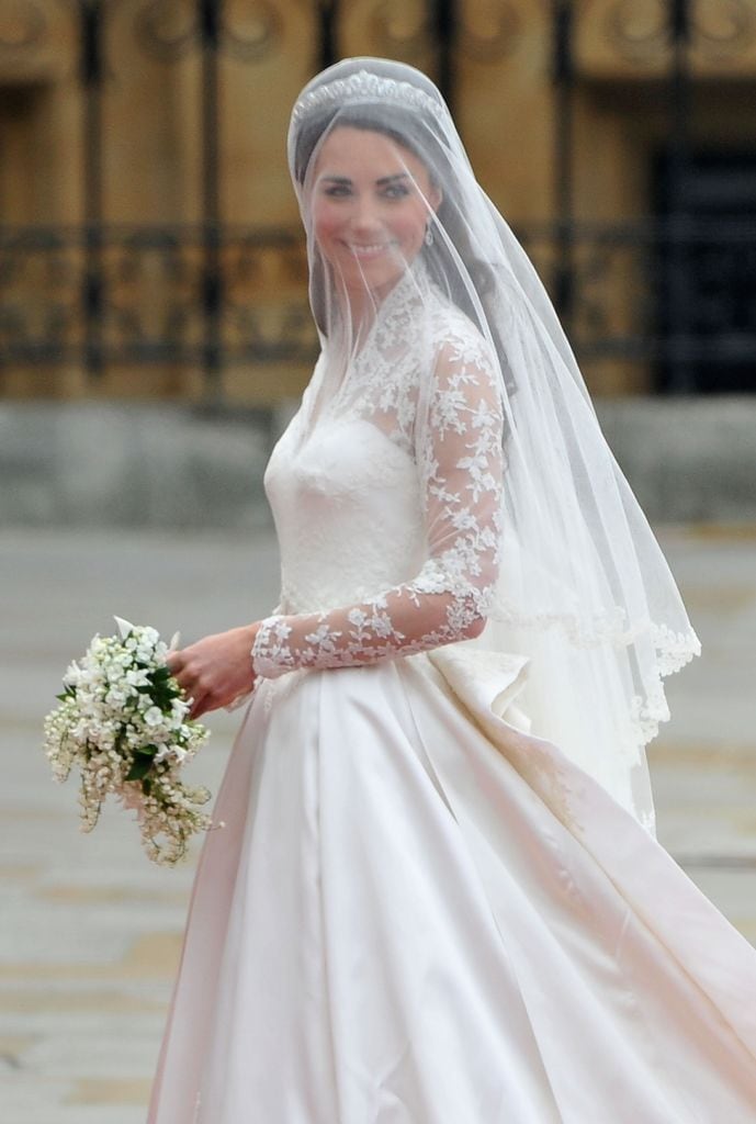 Kate llega velada a Westminster Abbey.