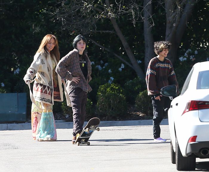Jennifer Lopez y Ben Affleck con sus hijos