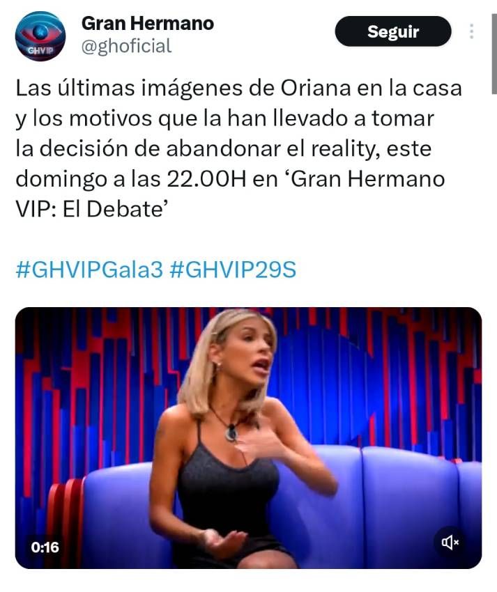 Versión del programa sobre Oriana