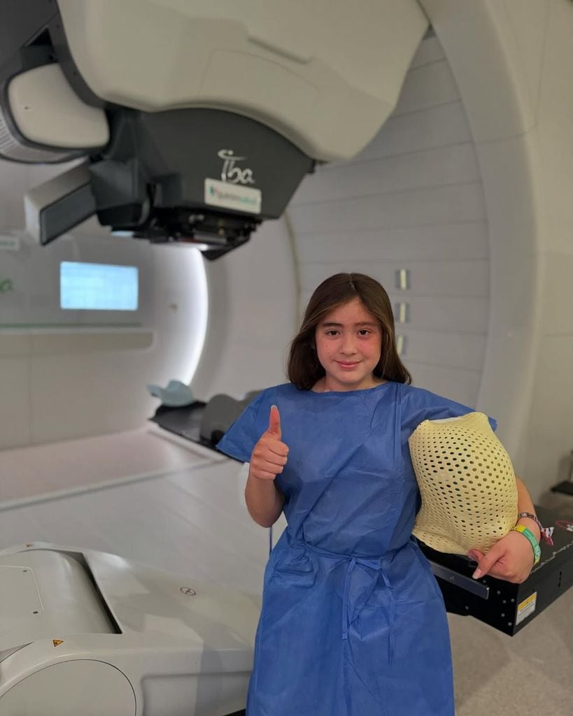 Isa hace unos meses, en su tratamiento con protonterapia