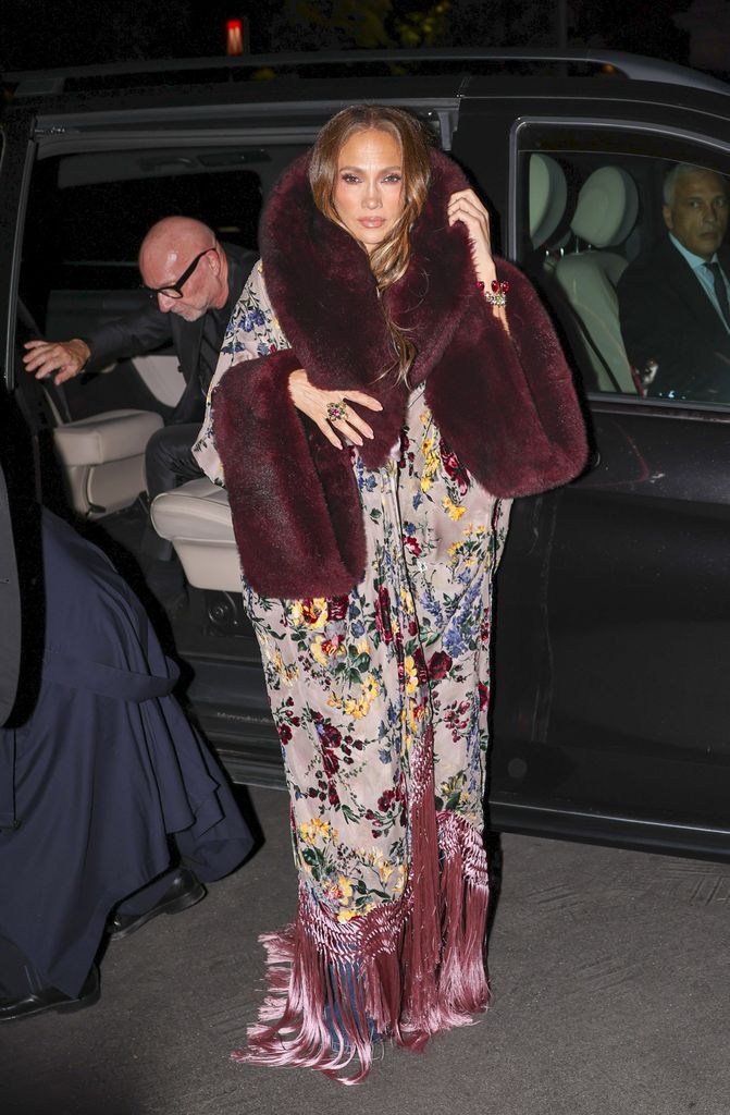 Jennifer Lopez durante la Semana de la Moda de Milán.