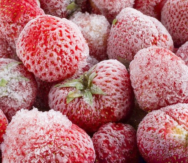 Las fresas congeladas nos permiten preparar batidos, smoothies, helados, etc.