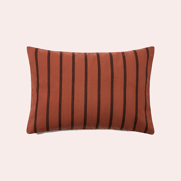 Funda cojín algodón rayas bicolor 40x60 cm Mango