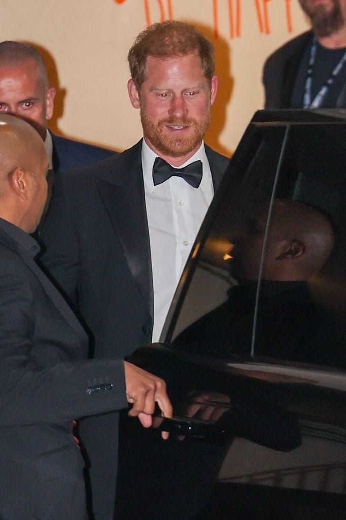 Prince Harry departs The Beverly Hilton in Beverly Hills. BACKGRID USA 25 APRIL 2025