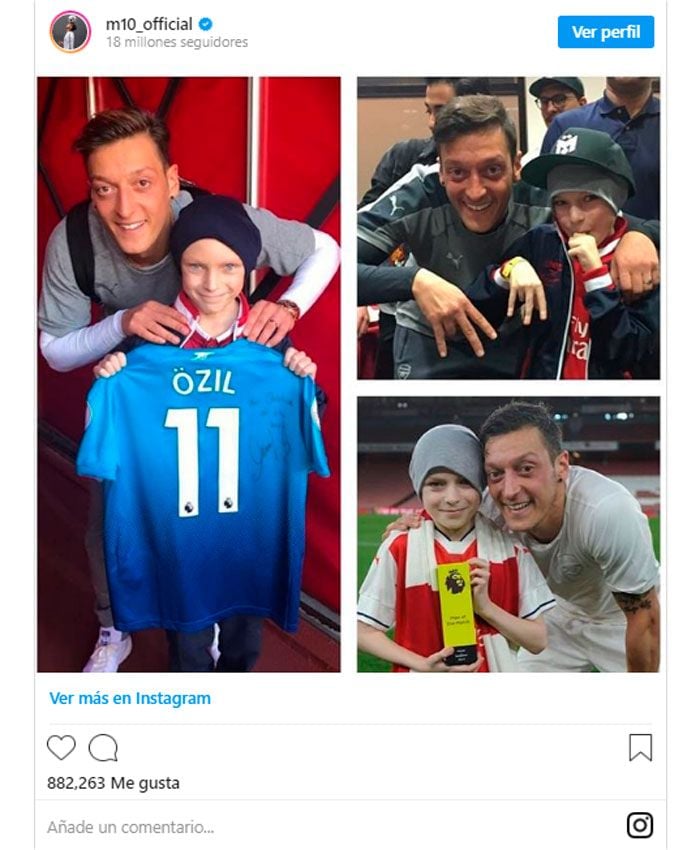 El recuerdo de Özil a su pequeño fan