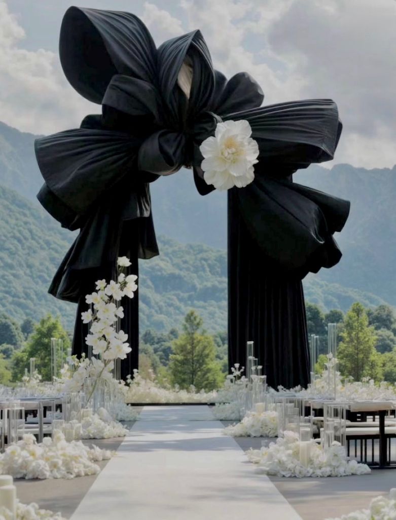 Decoración de bodas en color negro ceremonia