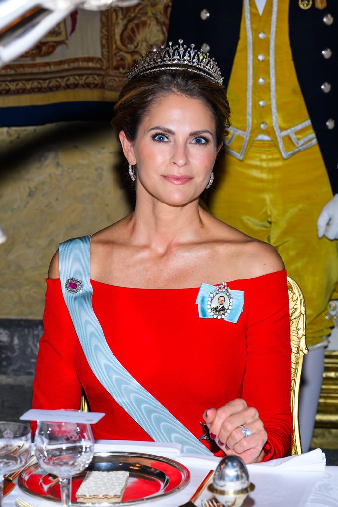 La princesa Magdalena de Suecia en el banquete de Estado en honor al presidente de Singapur en Estocolmo, 2026.