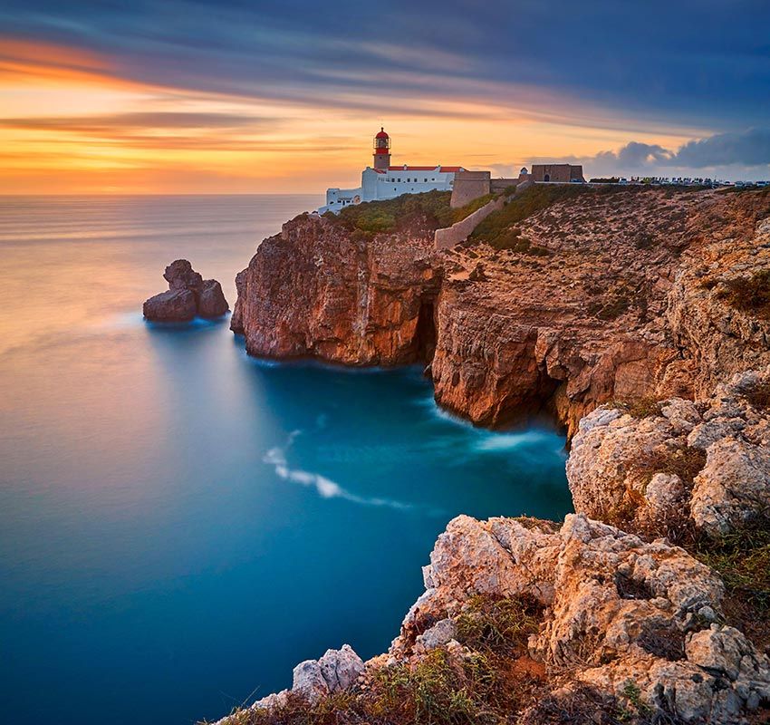 Faro del cabo de San Vicente, Algarve, Portugal