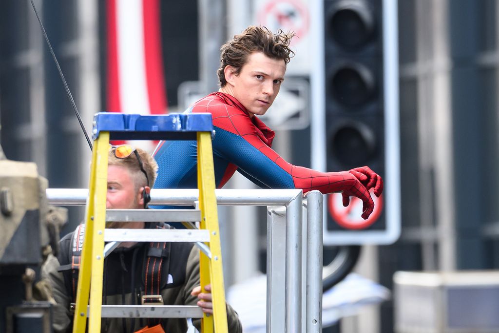 Tom Holland en el set de 'Spider-Man: Brand New Day' en Glasgow, Escocia.