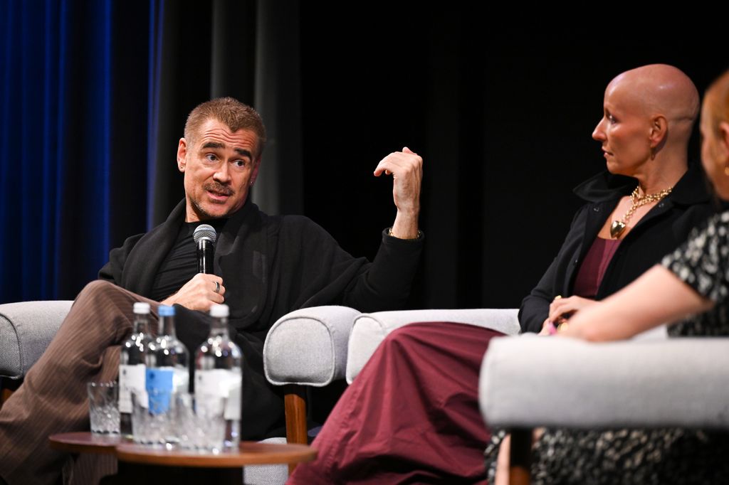 Colin Farrell and Rachel Fleit en el coloquio del documental