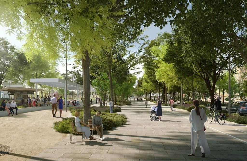 Sobre los 3,2 kilómetros soterrados se crearán 80.000 metros cuadrados de zonas verdes que conectarán varios barrios del suroeste