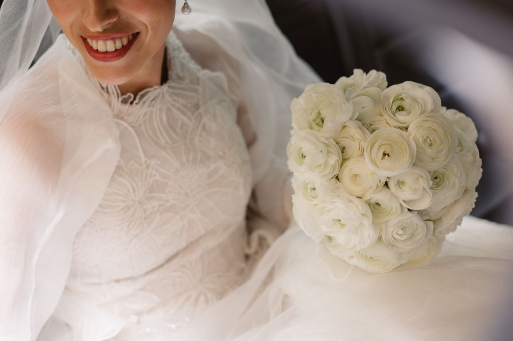 La boda de Elena con vestido de Inés Lacasa