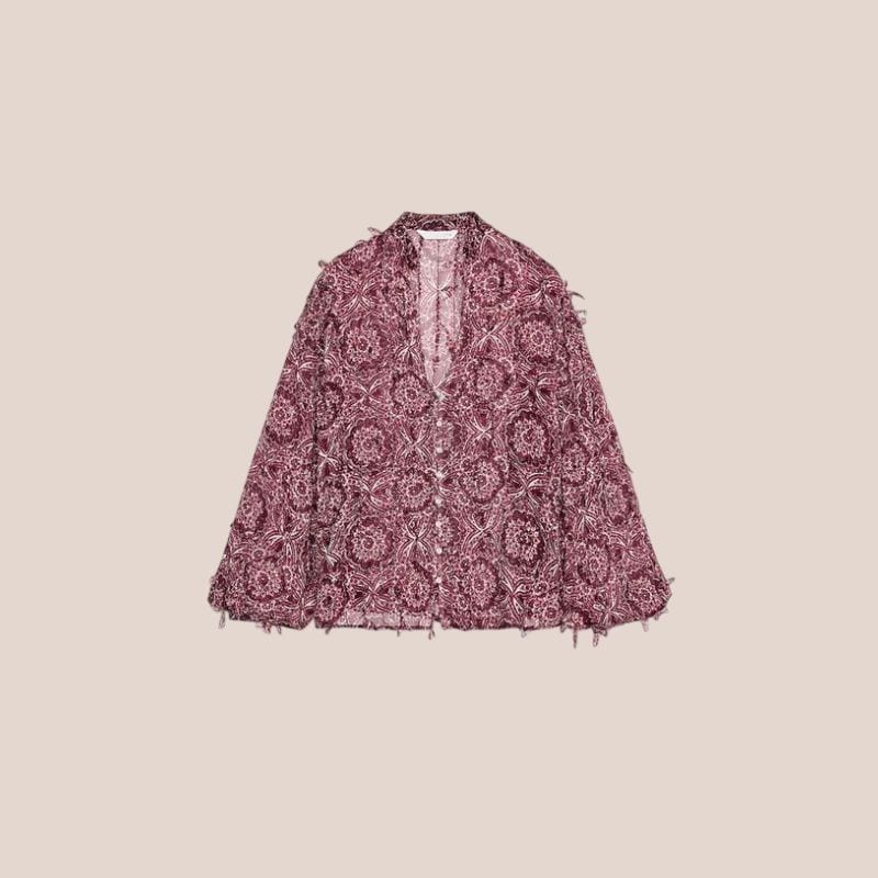 blusa mangas con flecos