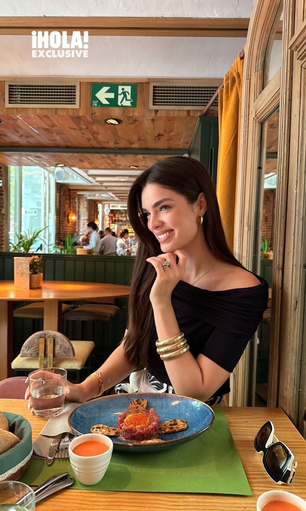 Nadia Ferreira disfrutó de la gastronomía española, como las tapas.