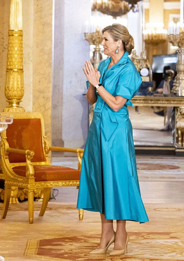 Máxima de Holanda con un vestido de Natan
