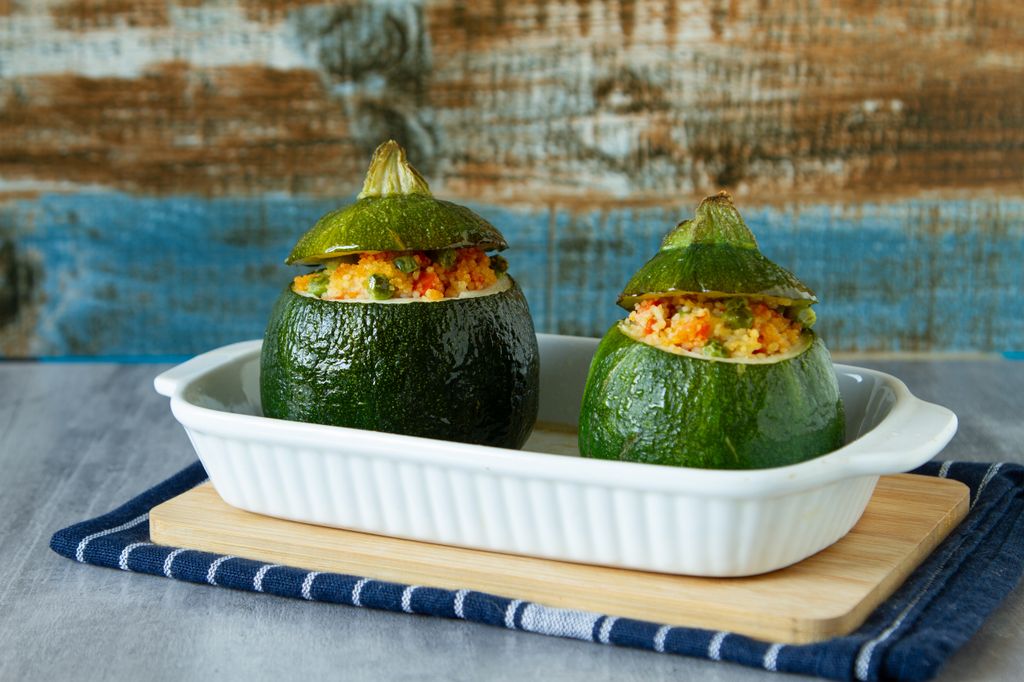 Calabacines rellenos de quinoa