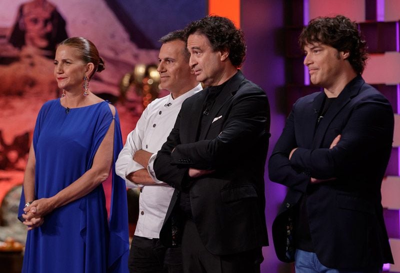Oriol Castro con los jueces de MasterChef