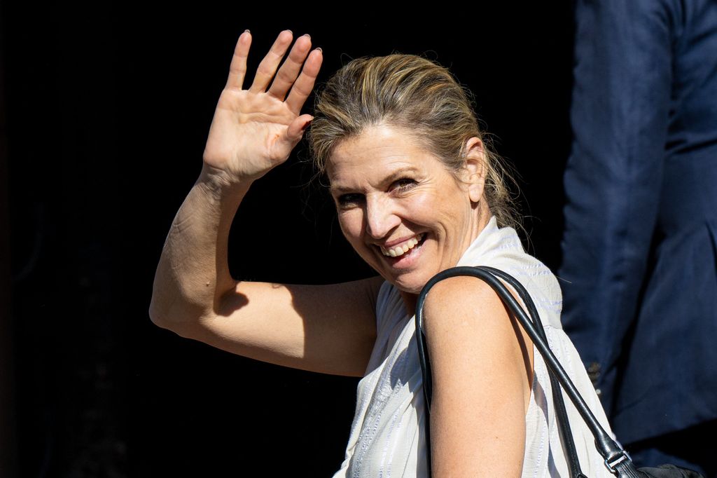 Queen Maxima attending the dinner for the diplomatic corps at the Royal Palace on the Dam square in Amsterdam.