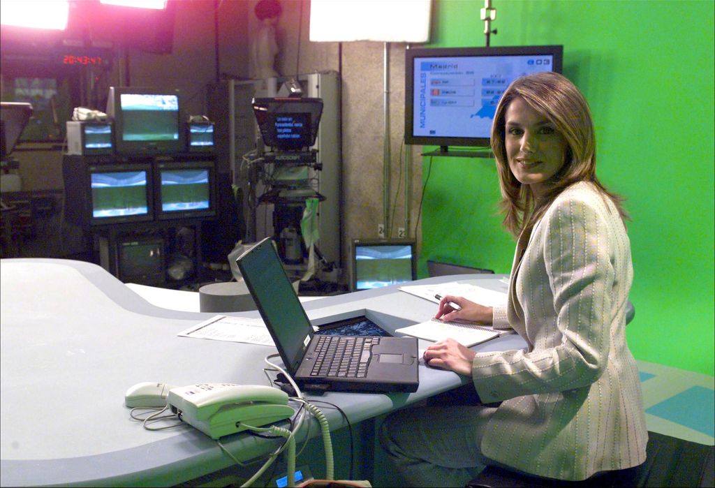 La reina Letizia durante su estapa de periodista en TVE