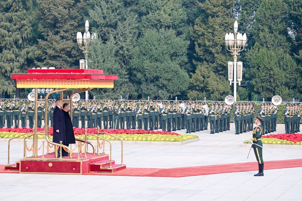 Ceremonia de bienvenida a Pekín por parte del presidente chino a los reyes Felipe y Letizia