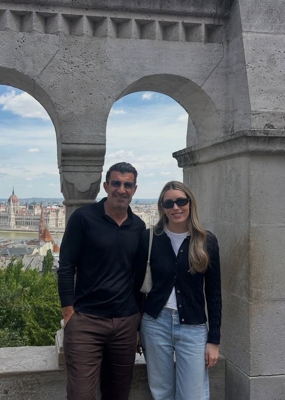 Daniela Figo y su padre el fin de semana en Budapest para la final de la Champions.