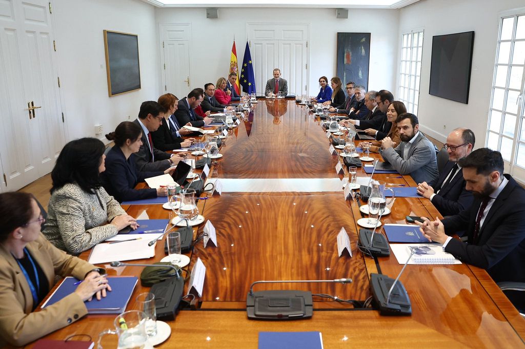 El rey Preside en el Placio de la Moncloa la reunión del Consejo de Seguridad Nacional 