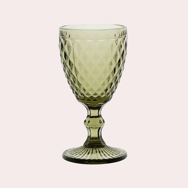 Saphir Lote de 4 Copa Verde de Vidrio Efecto Diamante de Maisons du Monde