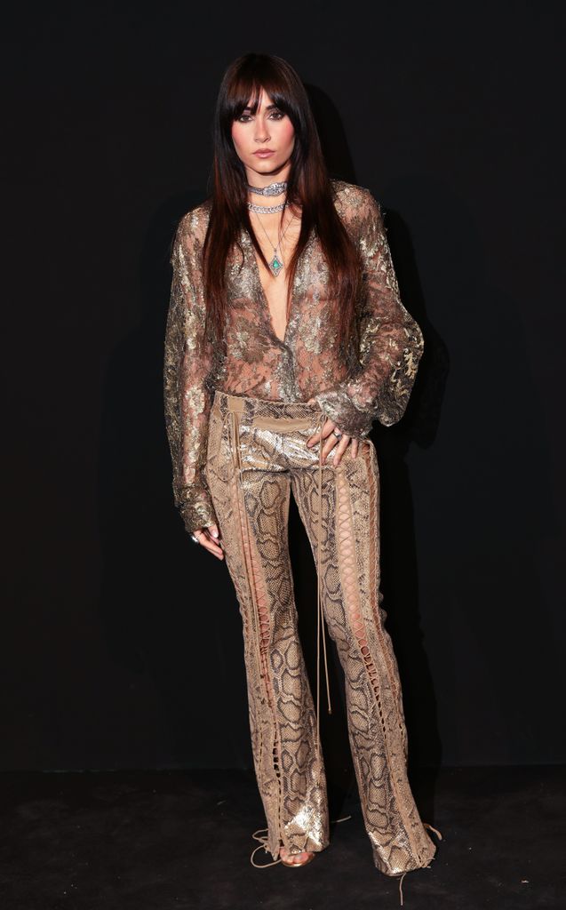 Aitana asistió al desfile de Roberto Cavalli en Milán.