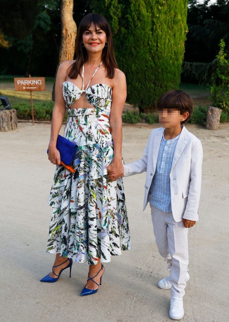 María José Suárez llega a la fiesta de la Primera Comunión del hijo de Juan Peña y Sonia González a 30 de Mayo de 2025 en Madrid (España).