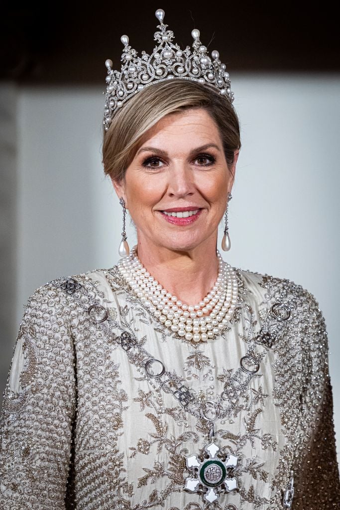 La reina Máxima de Holanda en Ámsterdam con la tiara de Wurttemberg. 