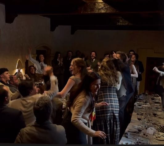 Teresa Urquijo en el bautizo del hijo de Luisa Bergel