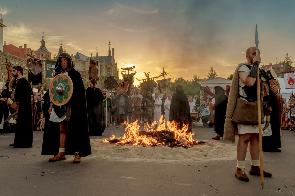 noches de fuego en el campamento de Astorga, Astures y Romanos, León