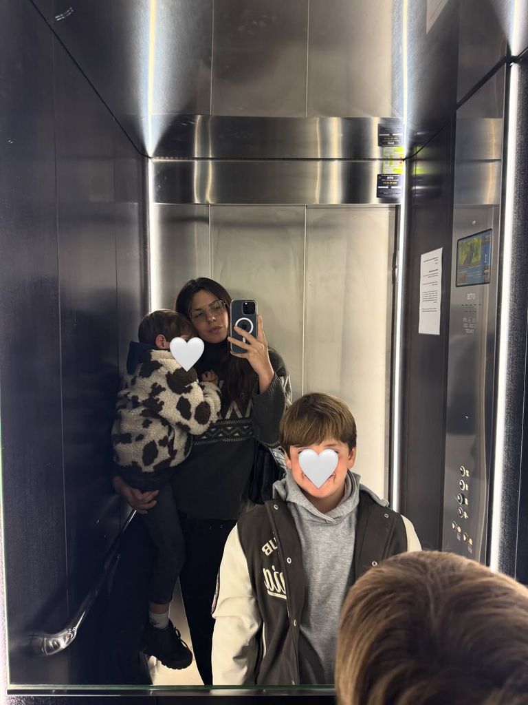 Laura con sus dos hijo Matías y Benji