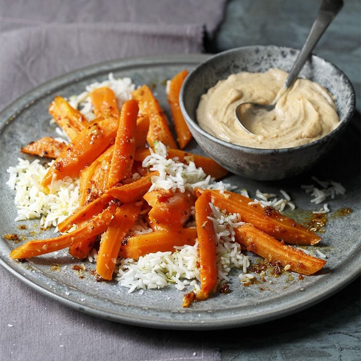Arroz basmati con zanahorias asadas 