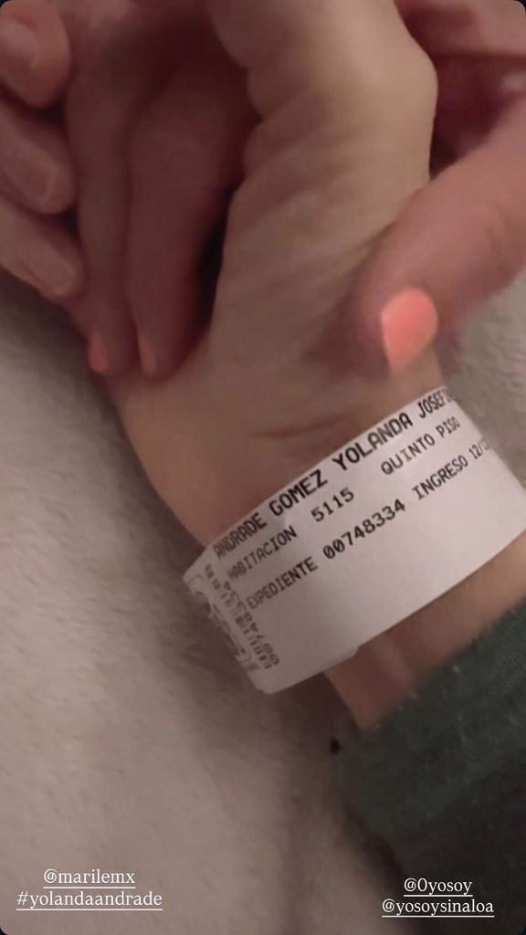 Yolanda Andrade ingresó al hospital el pasado 12 de diciembre