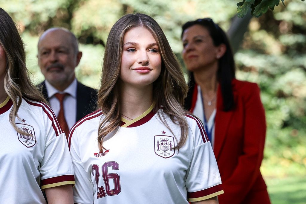 La princesa Leonor durante la recepción de los jugadores de la Selección española en Zarzuela