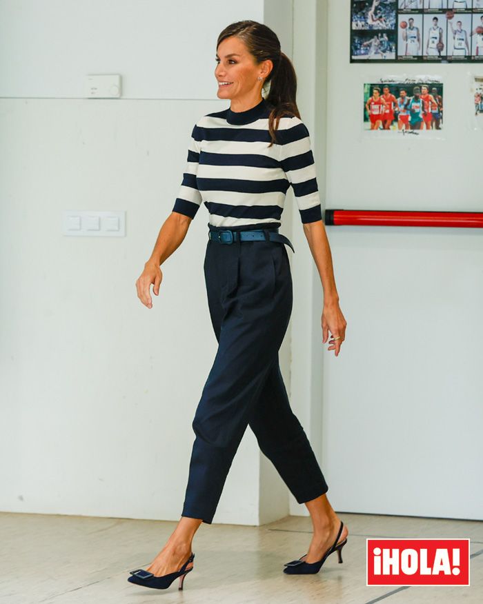 Reina Letizia jersey rayas Coruña